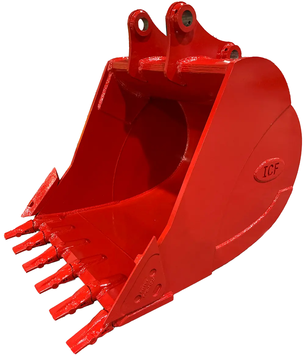 ICF red excavator bucket with teeth image